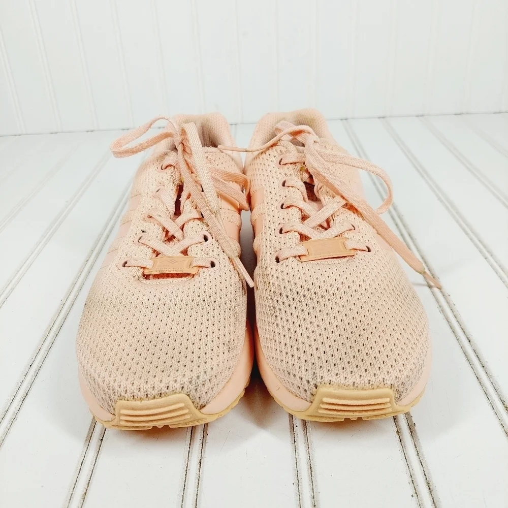 adidas Originals Zx Flux Peach Pink Lace Up Mesh Athleisure Running Sneaker A110 - Picture 3 of 11